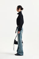 CROPPED EMBROIDERY BACK LOGO JUMPER IN STRONG BLACK image 18