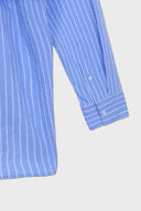 BUSTIER LAYERED CRINKLE SHIRT IN BLUE image 5
