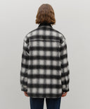 CLASSIC LOGO OVERSIZED FLANNEL CHECK SHIRT JACKET IN BLACK image 2
