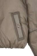 BACK LOGO HOODY SHORT DOWN JUMPER IN CHARCOAL GREY image 5