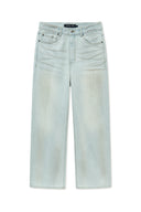 DIRTY WASHED DENIM PANTS FOR MEN IN LIGHT BLUE image 10