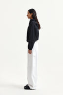 DRAWSTRING HEM CARGO PANTS IN IVORY image 6