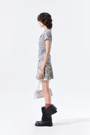 SIDE SHIRRING BUTTON TOP IN GRAY image 7