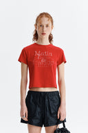 DUSTY TYPO GRAPHIC CROP TOP IN CHARCOAL GREY image 10