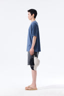 TONAL RIB BACK LOGO TOP FOR MEN IN SMOKE BLUE image 6