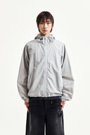 BACK LOGO HOODY WIND BREAKER IN LIGHT BEIGE image 11