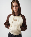 W NEW CLASSIC LOGO RAGLAN HOODIE IN OATMEAL image 1