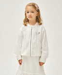 KIDS W EYELET LACE ZIP-UP JACKET IN WHITE image 11