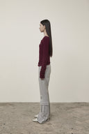 HENLY NECK SHIRRING TOP IN BURGUNDY image 16