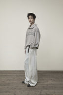 CUT OUT HALF ZIP SWEATSHIRT FOR MEN IN GRAY image 10