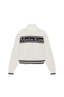 SPELL POINT STRIPE KNIT CARDIGAN IN BLACK image 6
