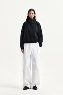 DRAWSTRING HEM CARGO PANTS IN IVORY image 8