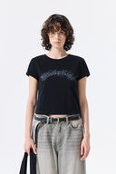 MATIN KIM ARCH LOGO CROP TOP IN BLACK image 11