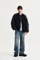 STUNNING POINT FAUX LEATHER JUMPER FOR MEN IN BLACK image 8