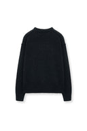 MATIN MIXED YARN KNIT PULLOVER IN DARK NAVY image 15