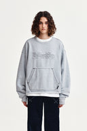 RAW CUT APPLIQUE SWEATSHIRT IN GRAY image 12