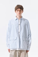WASHED COTTON DRAWSTRING SHIRT IN CHARCOAL GREY image 13