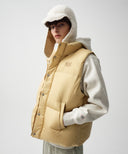 CLASSIC LOGO DUCK DOWN VEST IN LIGHT YELLOW image 1