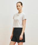 MARITHE SPORT女款經典LOGO短版上衣 白色