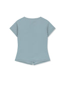 SIDE SHIRRING BUTTON TOP IN LIGHT BLUE image 2