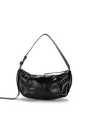 HALF SHIRRING RIBBON ROUND BAG IN BLACK image 10