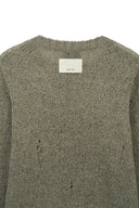 ASYMMETRIC DAMAGED KNIT PULLOVER IN KHAKI image 14