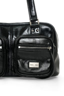 DOUBLE POCKET BRICK SHOULDER BAG IN BLACK image 4