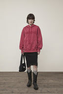 VINTAGE COLOR DYING LOGO HOODY IN RED image 9