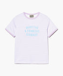 KIDS BASIC FIT STRIPE RINGER TEE IN LAVENDER image 1