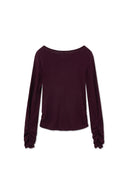 HENLY NECK SHIRRING TOP IN BURGUNDY image 12