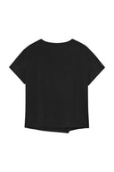 SLIT BUTTON POINT CROP TOP IN BLACK image 14
