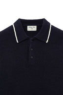 BACK LOGO COLLAR KNIT TOP FOR MEN IN DARK NAVY image 4