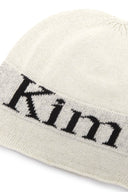LOGO LINEN SHORT BEANIE IN WHITE image 7