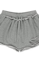 DISTRESSED TERRY SKORT SHORTS IN GRAY image 3