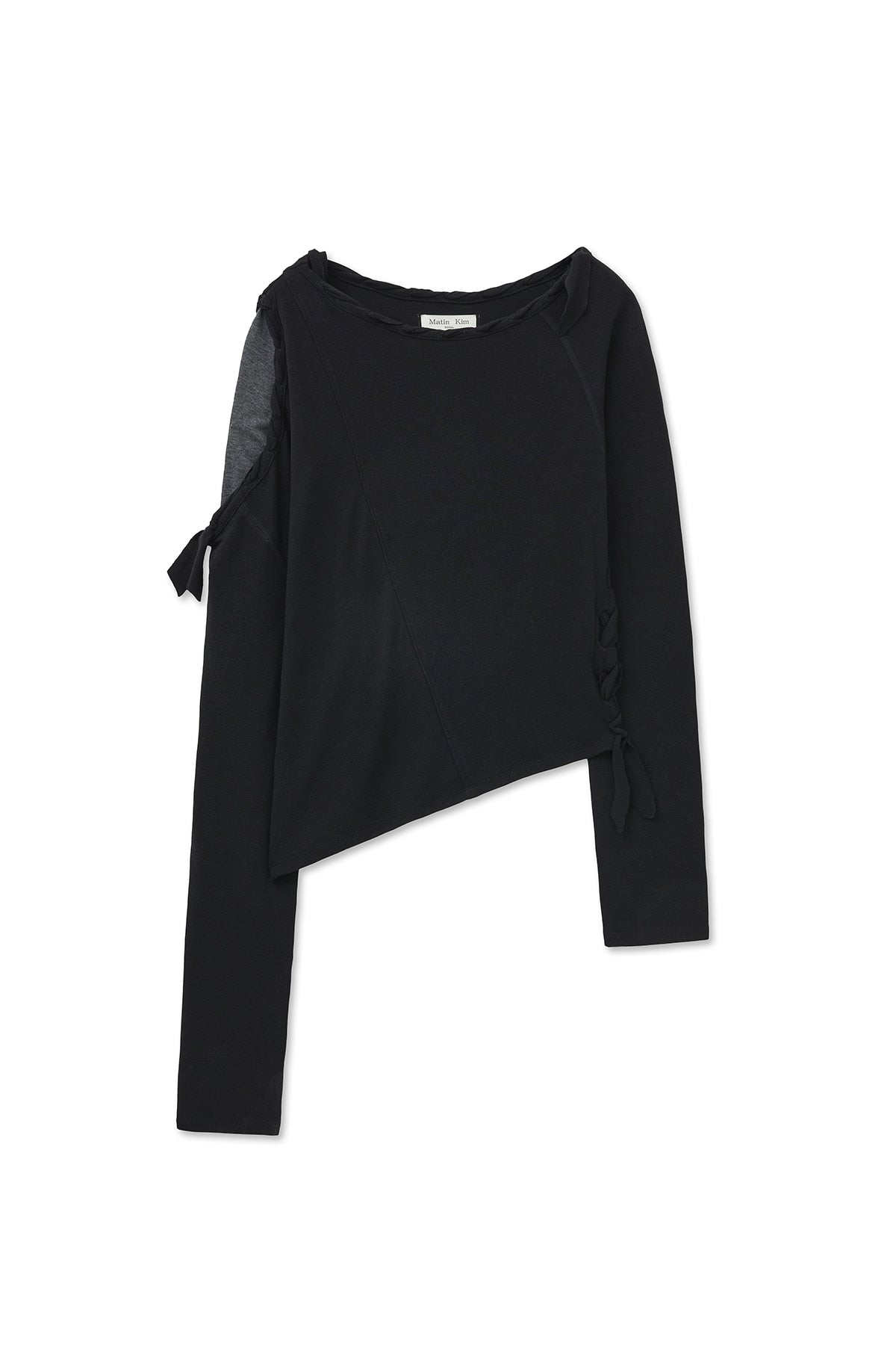 トップス MATIN KIM WEAVING LONG SLEEVE TOP IN WEAVING LONG SLEEVE TOP IN BLACK – MATIN KIM