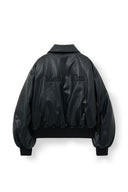 FAUX LEATHER DOWN JUMPER FOR WOMEN IN BLACK image 11