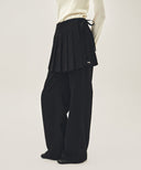 W LAYERED PLEATS SKIRT PANTS IN BLACK image 17