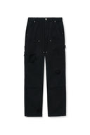DISTRESSED DOUBLE KNEE WORK PANTS FOR MEN IN BLACK image 11