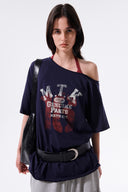 MTK 16 GRAFFITI LOGO ASYMMETRIC TOP IN NAVY image 11