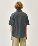 M CHECK HALF SLEEVE SHIRT IN DARK NAVY image 3