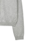 BACK LOGO SNAP BUTTON CARDIGAN IN GRAY image 15
