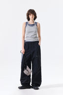LABEL DETAIL HALTER TANK TOP IN GRAY image 19
