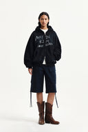 VINTAGE WASHED GRAFFITI HOODY ZIP UP IN BLACK image 20