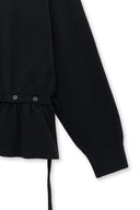 DETACHABLE SKIRT KNIT PULLOVER IN BLACK image 5
