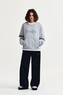 RAW CUT APPLIQUE SWEATSHIRT IN GRAY image 9