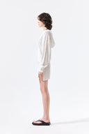 MESH LOGO WRAP MINI SKIRT IN WHITE image 6