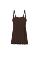 OPEN BACK RIBBED KNIT DRESS IN BROWN image 11