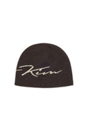 MATIN LOGO SCRIPT BEANIE IN BROWN image 3