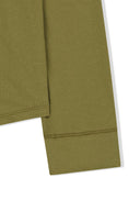 ASYMMETRIC BUTTON CLOSURE TOP IN OLIVE image 15
