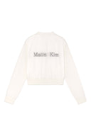 BACK LOGO SEE THROUGH CARDIGAN FOR WOMEN IN IVORY image 2